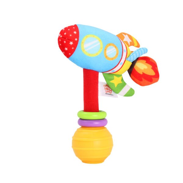 Plush baby hand rattle-Rocket